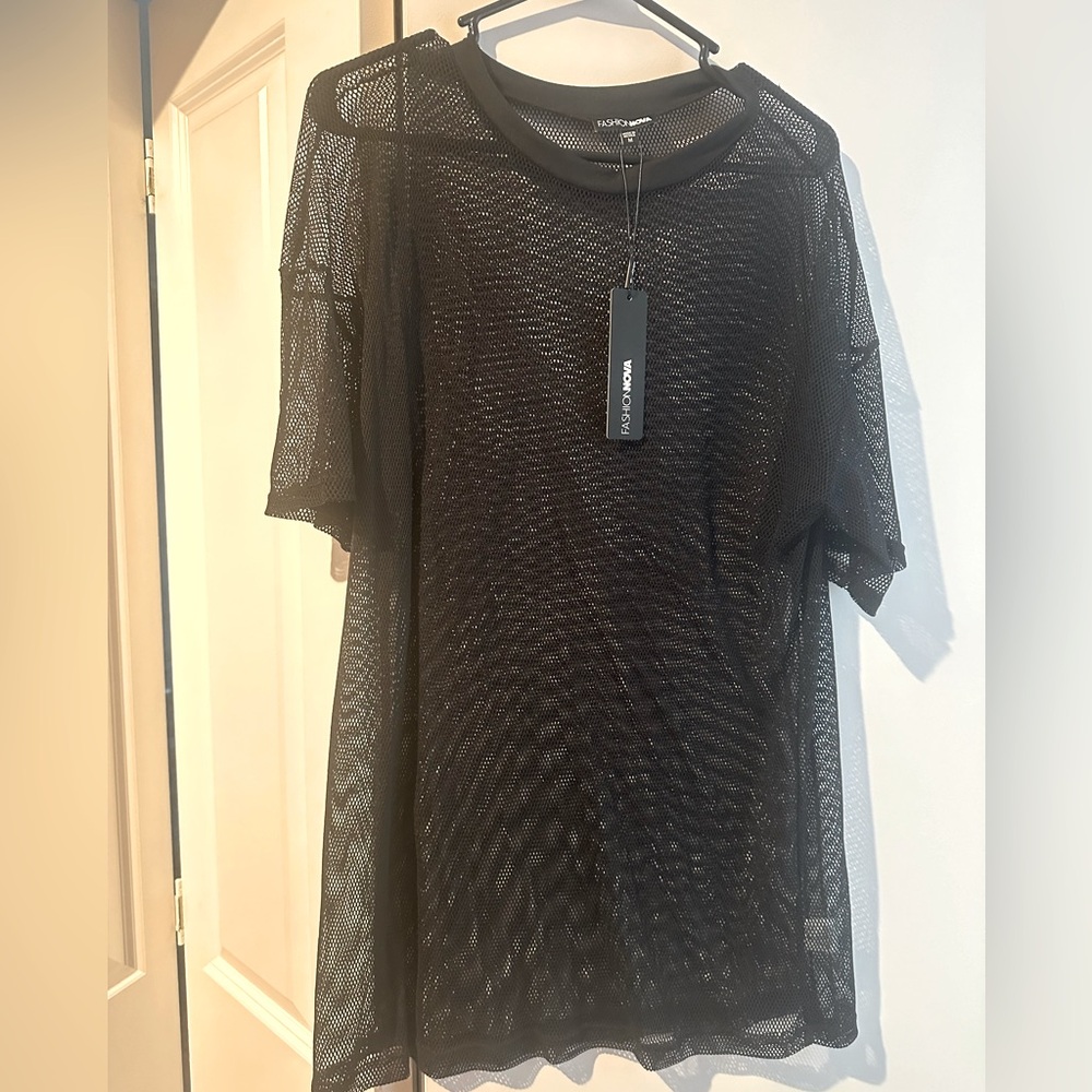 *NWT* Fashion Nova Black Mesh Dress Size M